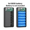 37,5W Rychlé Nabíjení Bateriový Box 22,5W Kabelové + 15W Bezdrátové 20000mAh 6x18650 Externí Pouzdro Power Banky Úložný Box pro Nabíjení Baterií