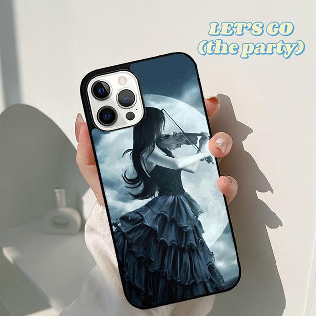 Autumu Gothic Girl Violin Watercolor Phone Case Cover for iPhone 17 Air 16 16e 15 12 11 13 14 Pro Max Plus Coque