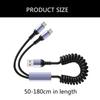 USB C Cable Dual Type C Car Charger Cable USB A to Type C Charging Coiled Cord Fast Cord for Phone Tablets 6A USB Type C