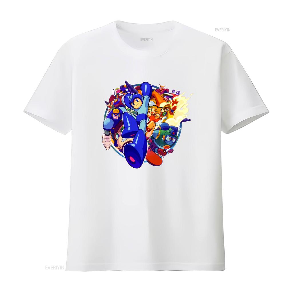 Mega Boy Rockman Collage Kunst Premium T-Shirt Japan Klassisches Spiel Vintage Gewaschen Bequem Streetwear Stilvoll Vielseitig homme