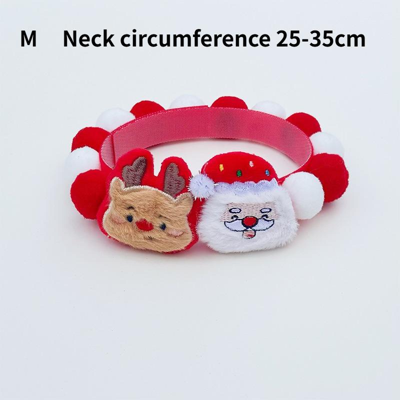 1Pcs Pet Ball Collar Christmas Tree Colorful Cat Dog Scarf Decorative Chain Safety Material Cute Snowman Elk Apple