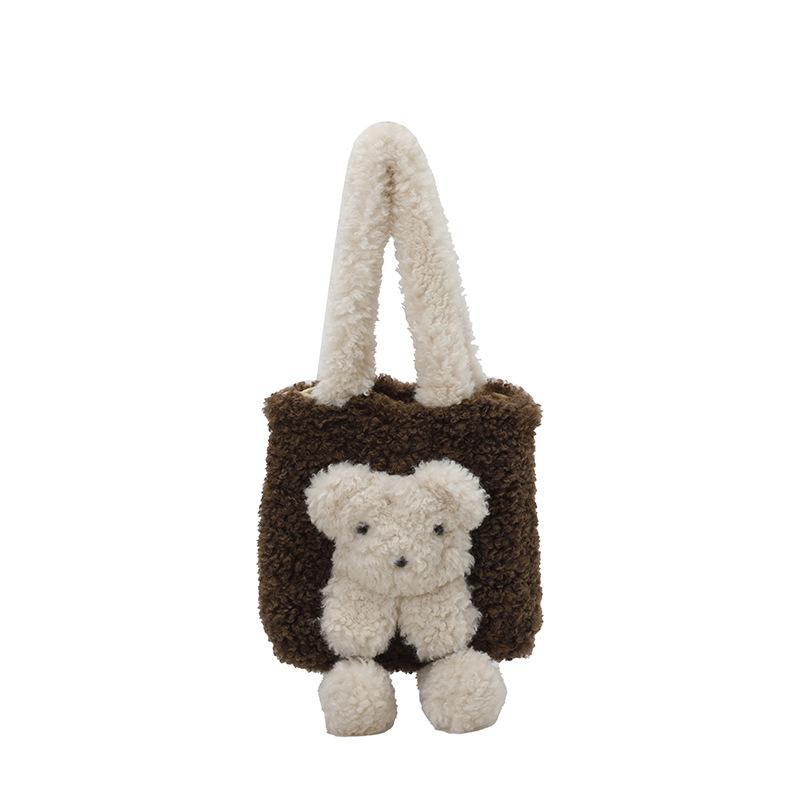 Large-capacity Bucket Bag, Cute Cartoon Bear Armpit Bag, Commuting Single-shoulder Bag