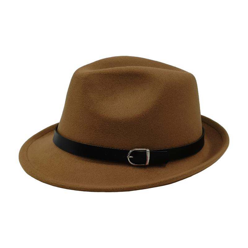 Trilby-Hüte für Herren einfarbiger Fedora-Hut Locken Gentleman Mode Unisex Kurzer Schirm Herbst 2023 Winter Panama klassischer Hut Großhandel