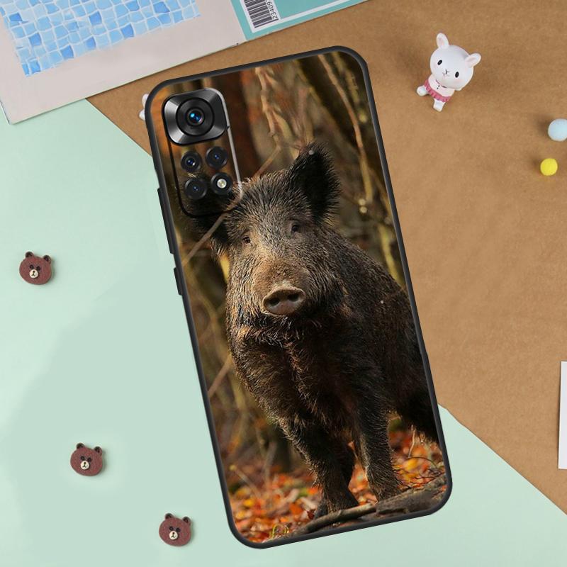 Wild Boar Pig Brown Case For Xiaomi Redmi Note 13 14 9 10 11 12 Pro 10S 11S 12S Cover For Redmi 13C 10C 12C 14C