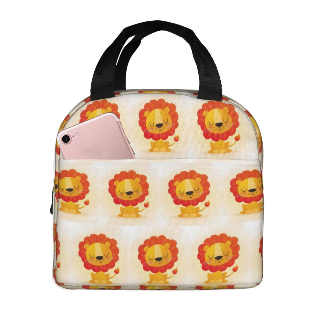 Cute Lion Cartoon Insulated Lunch Bag for Women Kids Portable Food Boxes Thermal Lunch Box Tote