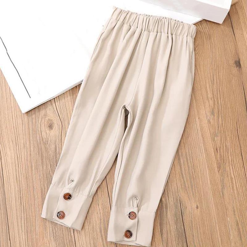 Mädchen Anzüge Sommer Kinder Mädchen Koreanische Version von Dünnen Einfarbig Modische Kurzarm Zwei-stück Anzug