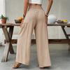 TIFICY Women's Fashion Casual Solid Color Print High Waist Trousers Pants & Capris