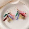 Dopamine Vacation Style Colorful Acrylic Corals Dangle Earrings for Women Bohemian Shell Pendant Earring Summer Beach Jewelry