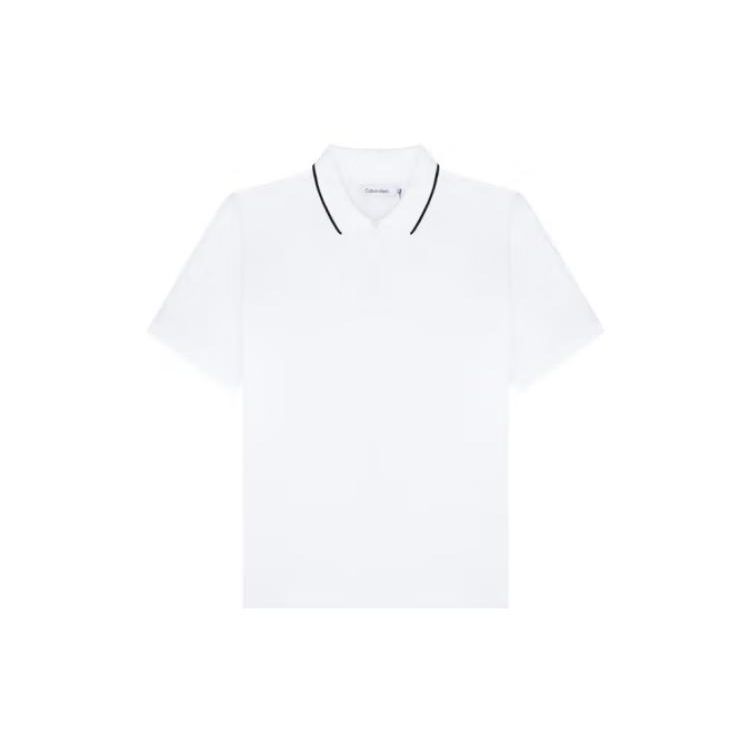 

Calvin Klein Solid Color Half-Zip Short Sleeve Polo Shirt Men tops White 40FM863-540 XXL