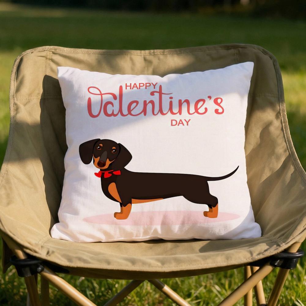 Cute Dachshund Dog Cushion Cover Soft Reversible Durable Pillow Cover MultiScene Use for Home Car Daily Comfort