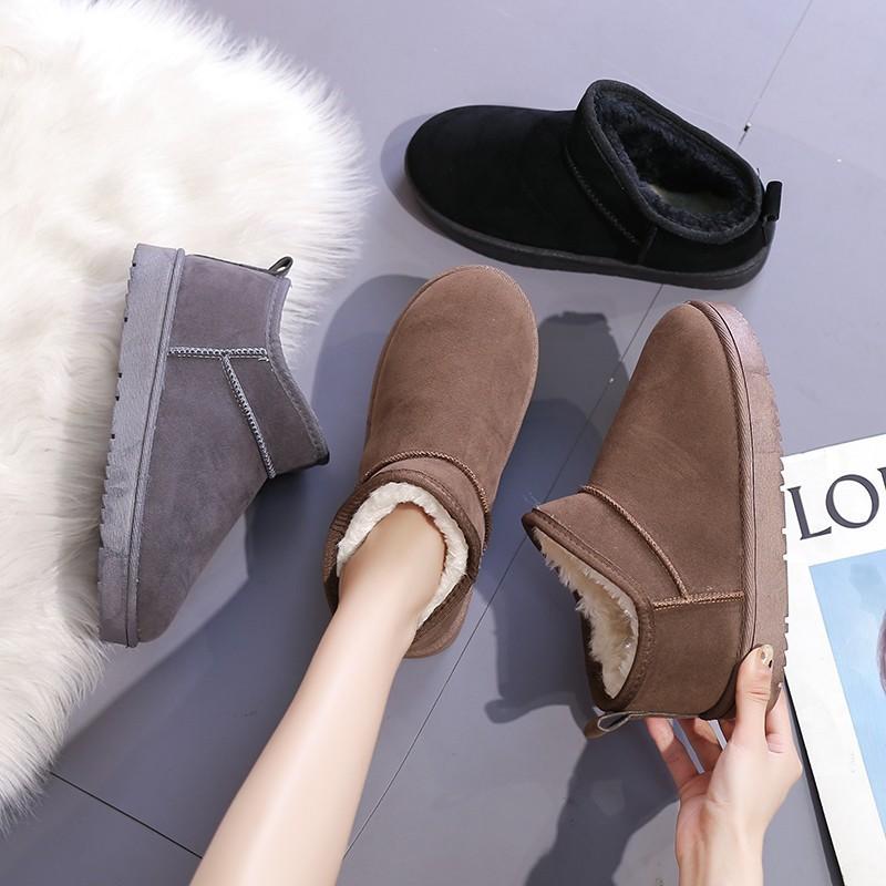 Fashion 2024 Platform Boots Winter Ankle Flat Women Snow Boots Suede Plush Warm Casual Thick Shoes Outdoor Walking Footwear 36-41