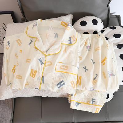 Conjunto de Pijama para Mujer Ropa de Dormir Suave Dulce Lindo Estampado de Letras Nuevo Pijama Traje de 2 Piezas Pijama Femme Ropa de Noche Ropa para Estar en Casa para Otoño