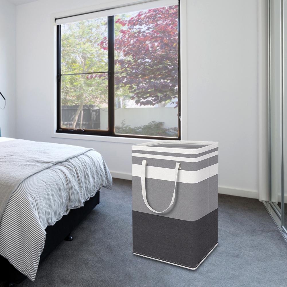 Foldable Clothes Organizer Basket Standing Fabric Laundry Organizer Buckets Large Capacity with Handle for Bathroom Baby Room
