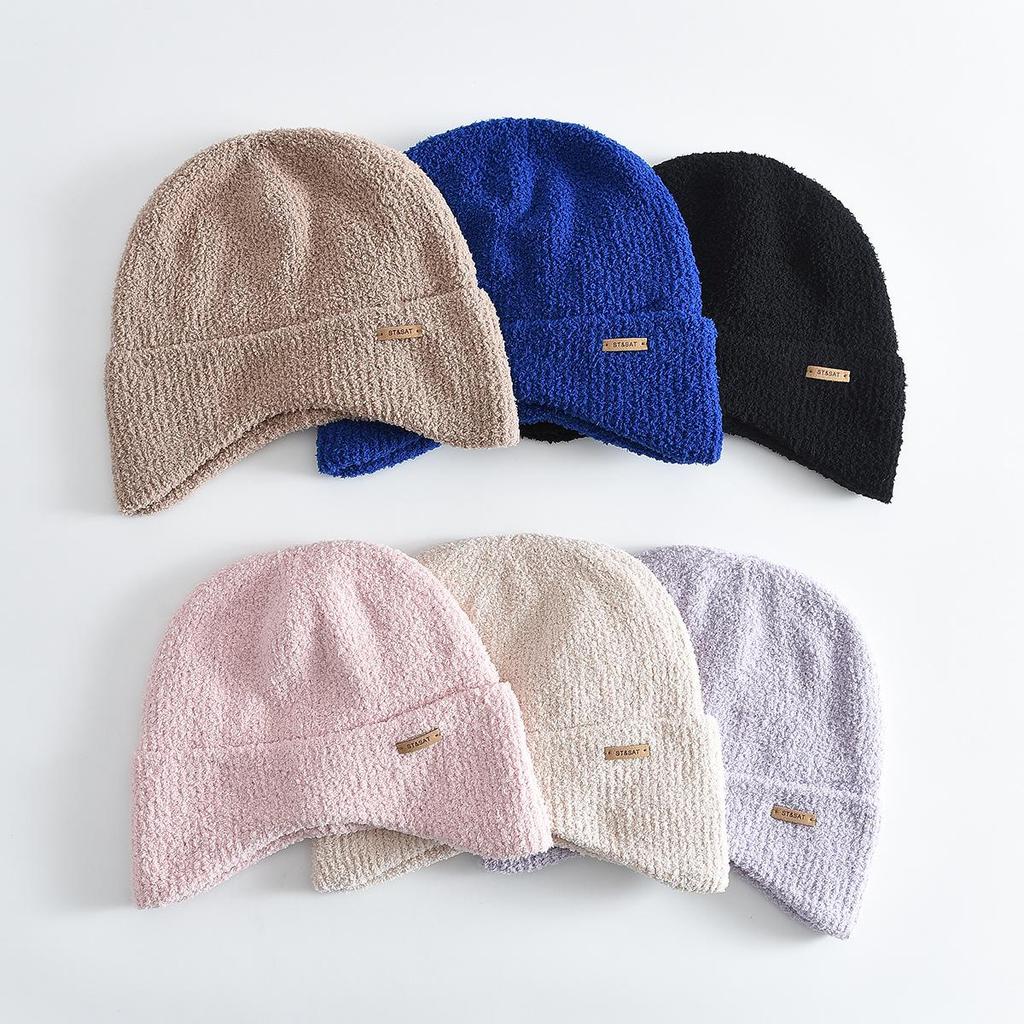 Children's Windproof Wool Hat - Autumn/Winter Knit, Warm Solid Color for Boys & Girls