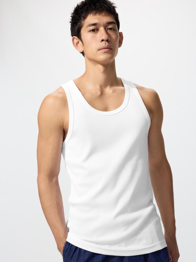 Uniqlo Japan Dry Collar Ribbed Tank Top