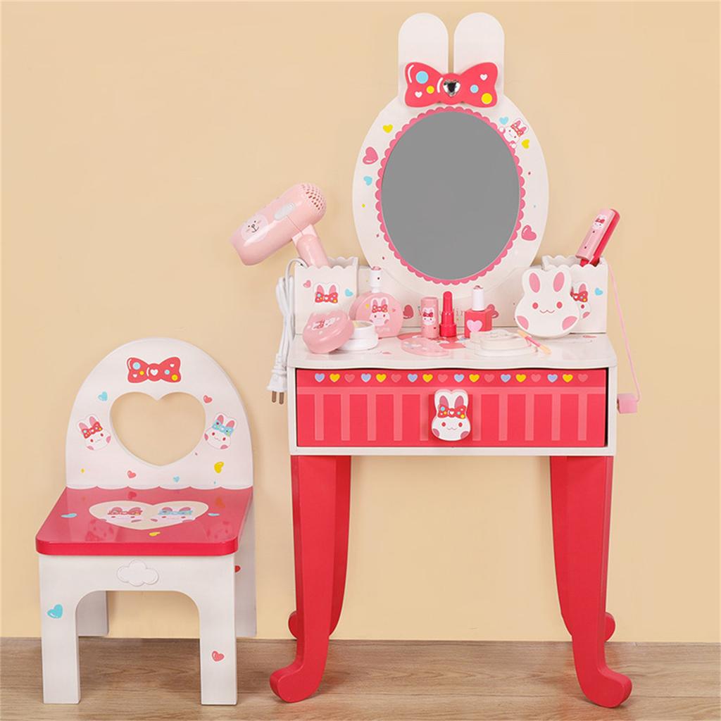Kinder Schminktisch Set Cartoon-Muster Schminktisch Schminkzubehör Rollenspiel Spielzeug