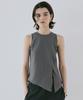 Baillie Asymmetrical Slit Blouse (Charcoal)