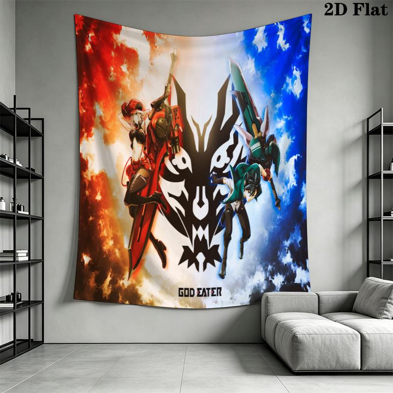 God Eater Wall Tapestry Aesthetic Wall Hanging Printed Fabric Blanket Decorative Tapestries for Bedroom Living Room Home Decor