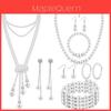 Set Collana e Orecchini Geometrici con Perle per Feste in Lega con Galvanica