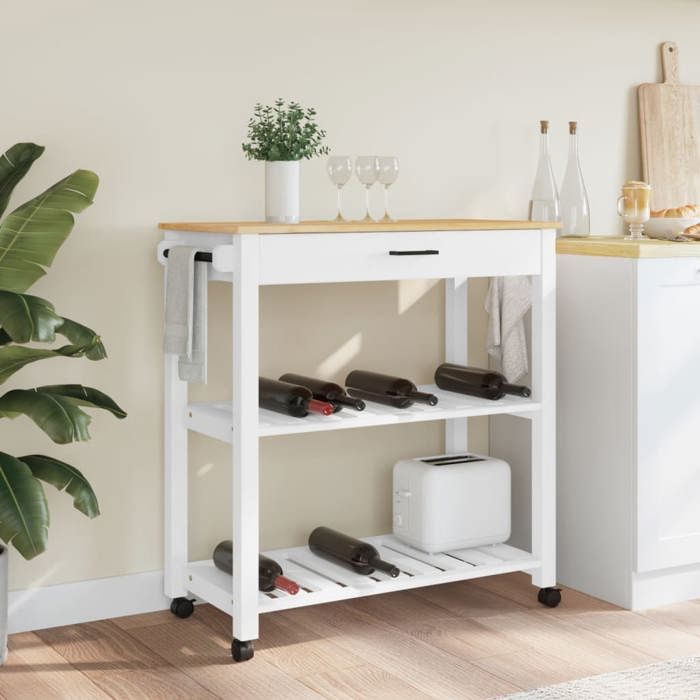 VidaXL Kitchen Trolley MONZA 84x40x88.5 Cm Solid Pine Wood 376102