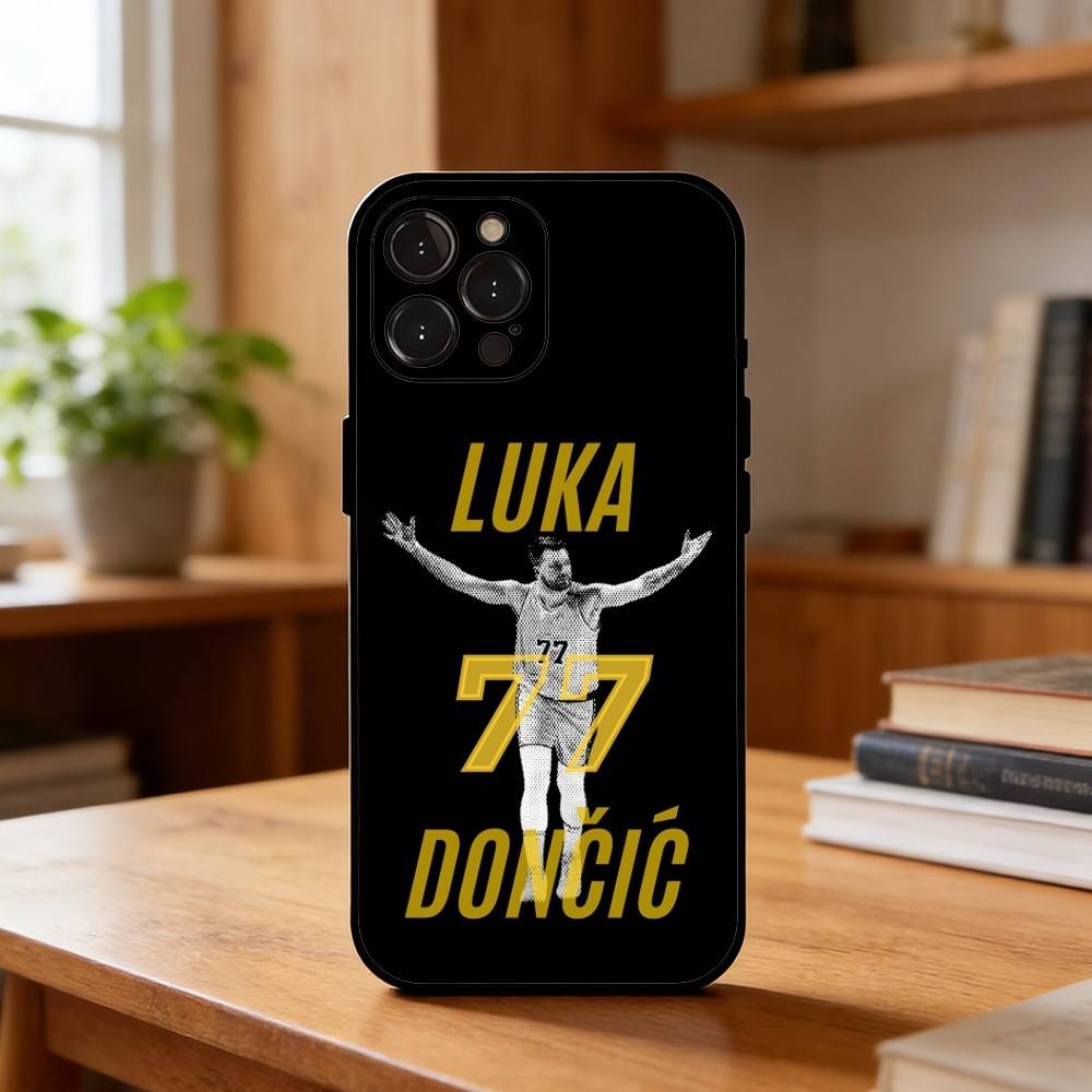 КРУТОЙ чехол для телефона L-Luka Doncic 77 для iPhone17,16,15,14,13,12Plus,Pro Max,XS,5G, мягкий силиконовый, черный iPhone12PROMAX