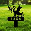 Metal Dragon Garden Stake Fairy Yard Art Outdoor Decor