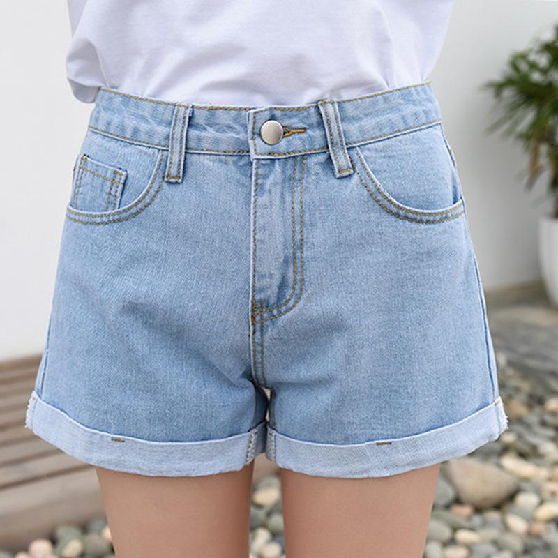 2021 Summer High-Waist White Denim A-Line Shorts for Women – Loose, Slimming Fit