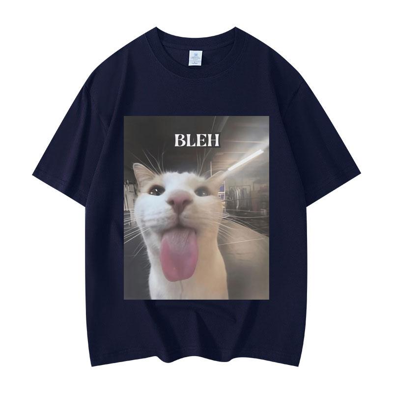 Bleh Funny Cat Meme Graphic T Shirts Women Clothing High Street Fashion Trend T-shirts Summer Unisex Casual Short Sleeve T-shirt
