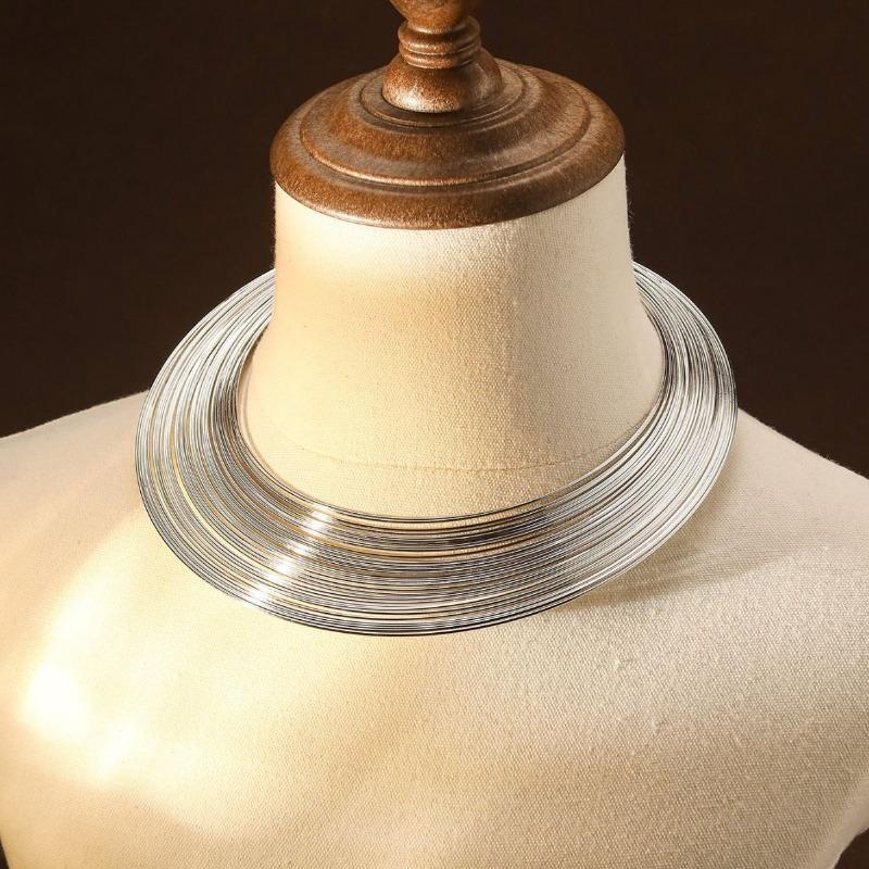Collar Metal Collar Multi-layer Open Loop Necklace Accessory