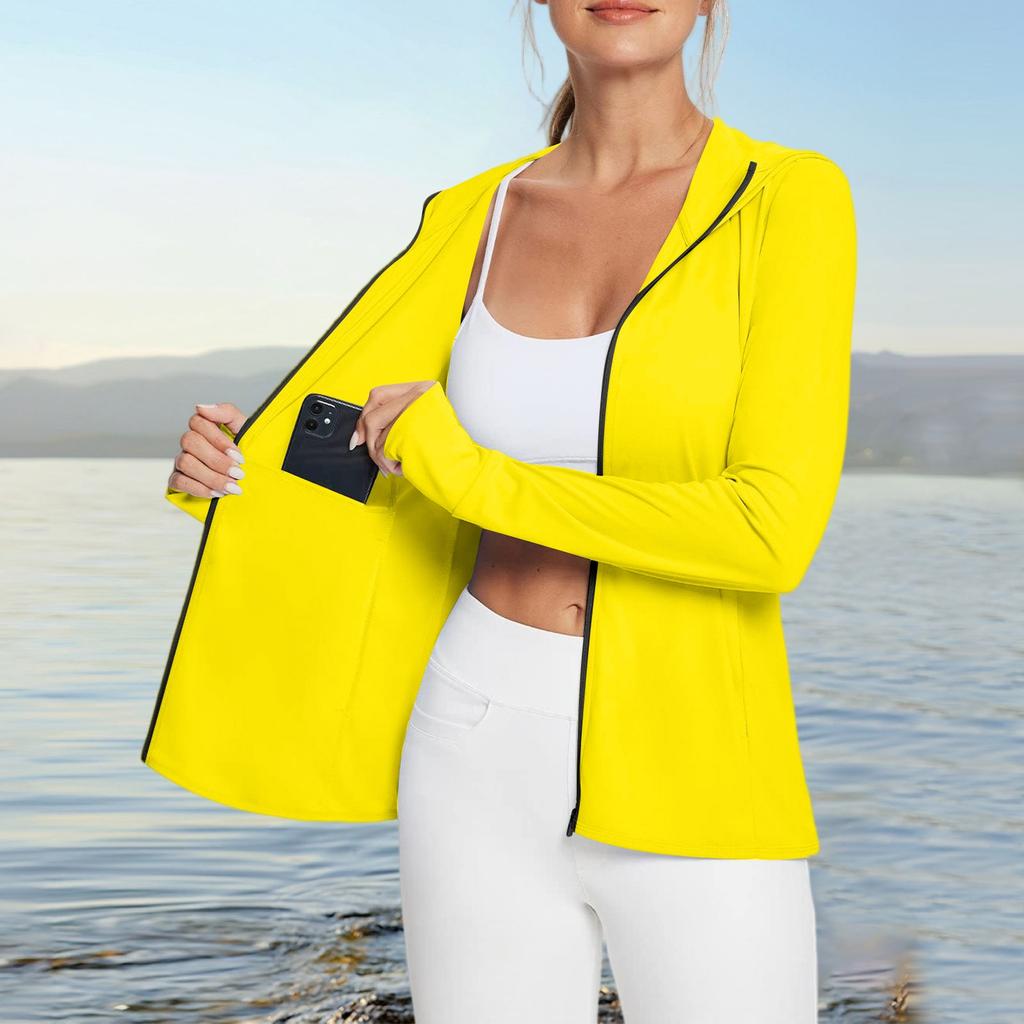 Women's Sun Shirt Ice Silk Hoodie Long Sleeve Outdoor Hiking Summer Coat