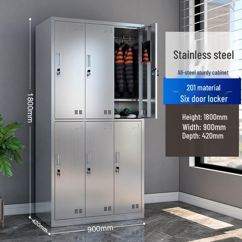 Thickened 304 Stainless Steel Multi-Door Wardrobe and Shoe Cabinet