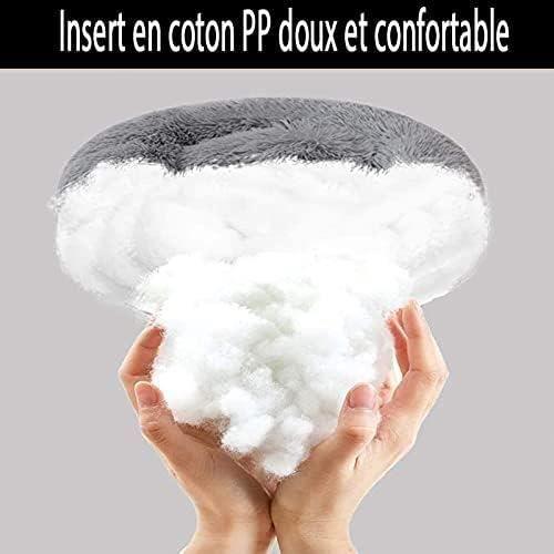 Coussin Chien - DUCHEN - Lit Moelleux Rond - Gris Foncé - 100L X 100l X 20ep Cm - Grand Taille