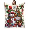 1pc Pack, Snowman Christmas Tree Flannel Blanket, Soft and Warm, with Festive Printed Patterns, Suitable for Beds, Sofas, and Living Rooms, Suitable F