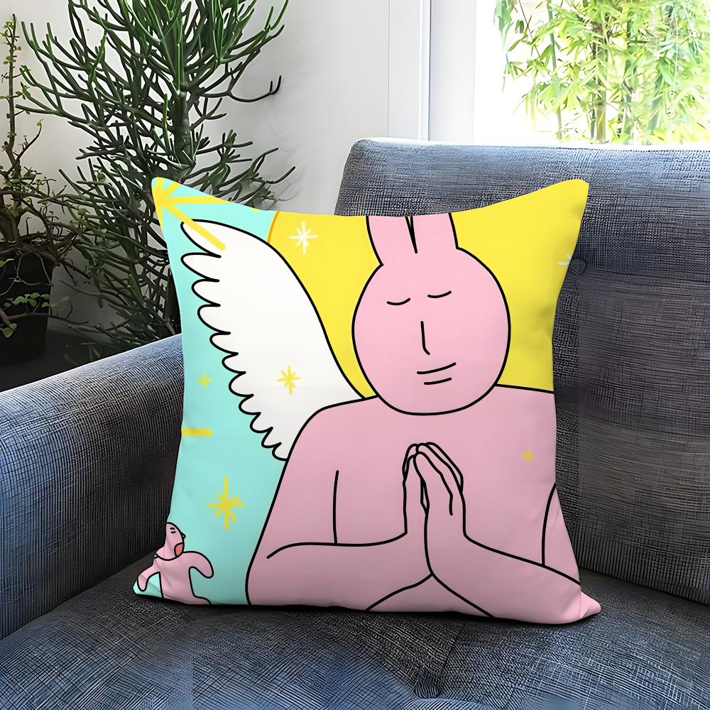 popular my friend rabbit Cushion Cover Comfortable Reversible Pillow Cover Ideal for Car Sofa Bedroom & Beyond