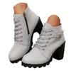 Women's Shoes Chunky High Heels Boots Leather Boots Fashionable Chunky Heels Women's Boots Breathable Boots for Women Leather