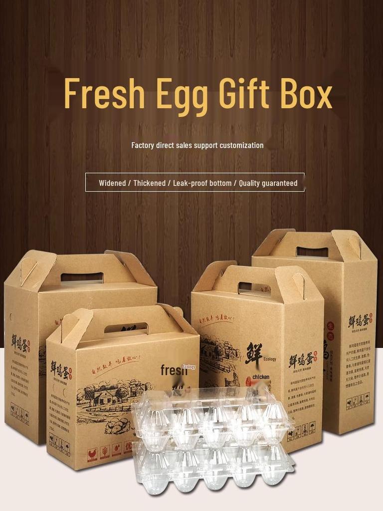 Custom Egg Cardboard Gift Box - Holds 30, 60, or 100 Eggs - Festive Packaging for Holidays