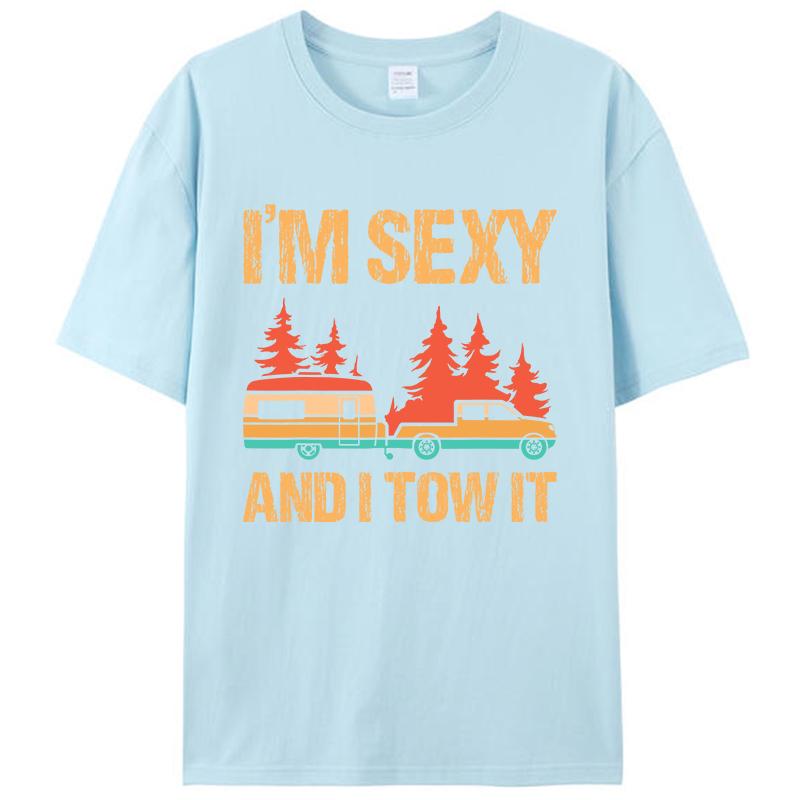 Я сексуален и я буксирую Т-shirt для мужчин и женщин, винтажная хлопковая футболка с принтом, топы, оригинальные подарки 4XL