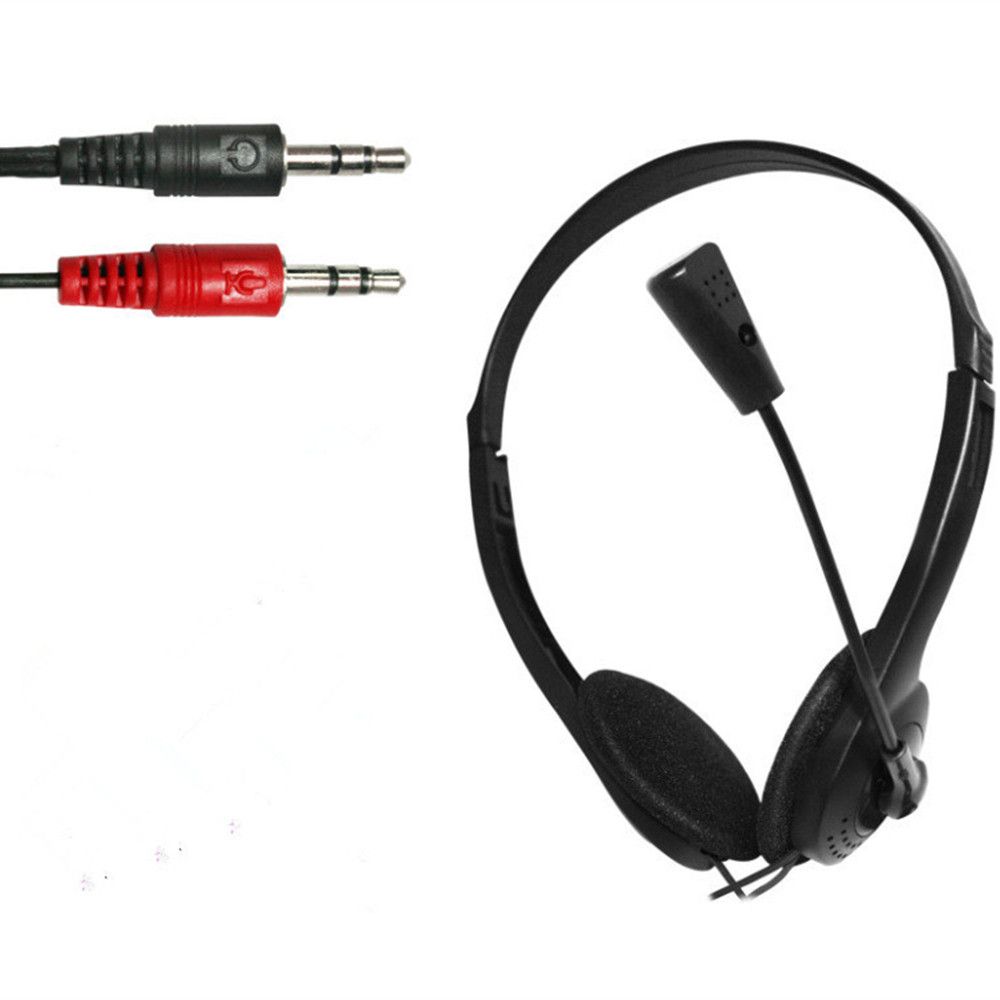 3.5mm with Microphone Noise Cancelling Earphone Headset Stereo Headphones Wired