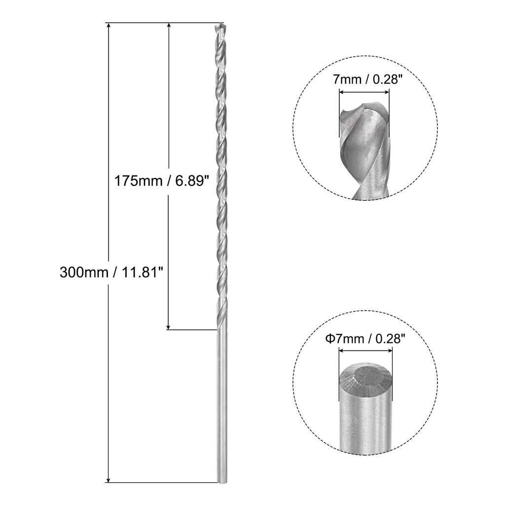 200/250/300mm Twist Drill Bits 6.2/7/8/9/10/11/12/13/14/15/16mm High-Speed Steel Extra Long Drill Bit