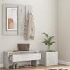 VidaXL Hallway Furniture Set Coat Rack Set Entrance Bench Mirror Planter Living Room Interior Concrete Grey Wood 3082057