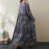 Round Neck Long Sleeve Loose Skinny Big Swing A-line Dress