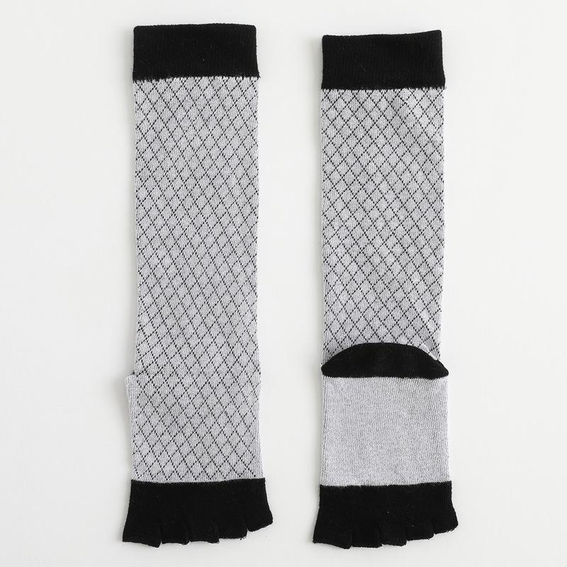 Open Toe Calf Socks For Women Ladies Girls Long Solid Color Five Finger Cotton Sock Spring Autumn 5 Toed Warm Knee Sock Fashions