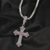 European & American Hip-Hop Cross Pendant Necklace with Diamonds