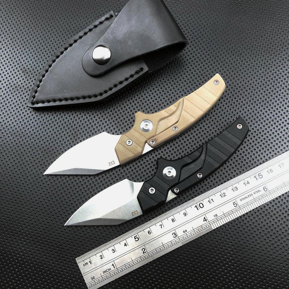 Pocket Knife,Camping Knives,Survival Premium Knife,D2 Tactical Knife ,Cool Camping Tool With Leather Sheath Dropshipping