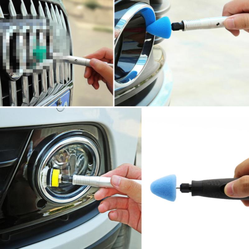 Buffing Waxing Polishing Sponge Pads Kit Set Car Wheel Hub Polish Buffing Shank Waxing Foam Polisher