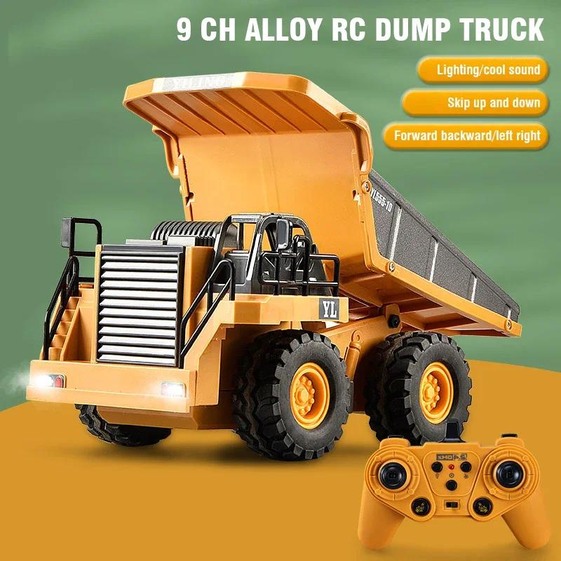 Rc Truck Children Alloy Remote Control Car Toys for Boys Radio Control Excavator Dump Truck Bulldozer Electric Car Gifts with Lighting Sound Effects