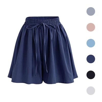 Pantaloni da donna M-10XL Pantaloni a gamba larga Estate Casual Taglie forti Larghi Colore solido Elastico in vita Pantaloncini in chiffon