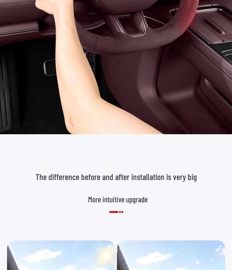 Nio ES8 Steering Wheel Cover: Suede Flocking, Magnetic, Ultra-thin, No-Sew, All-Season, Anti-slip for 26 Models