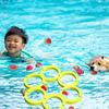 Pool Game Pool Floating Tossing Games Interactive Water Sport Activity with 12 Rainbow Balls for Children Friends Adults Family