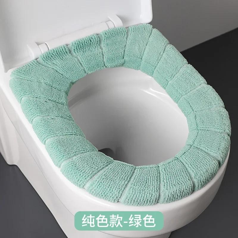 Universal Toilet Seat Handheld Contrasting Cushion Thick Plush O-shaped Toilet Seat Toilet Cover with Handle Bathroom Accessory